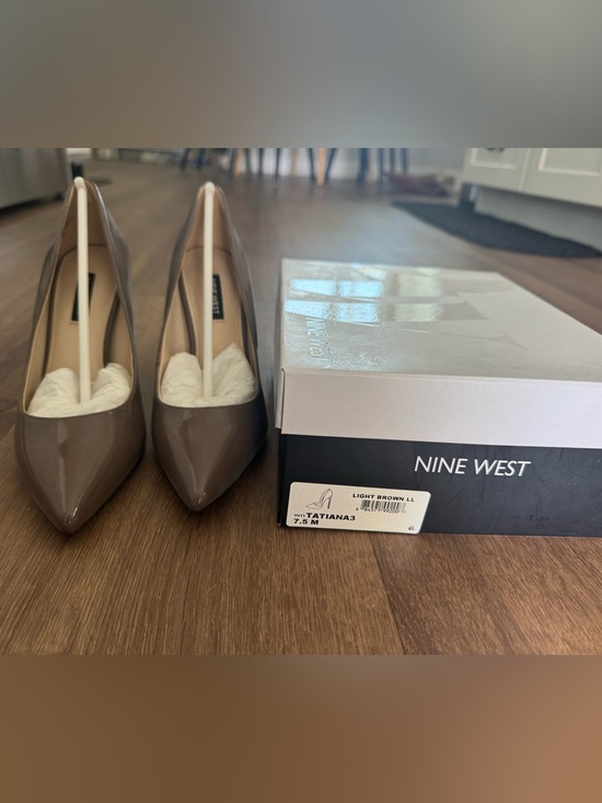 Nine West Shoes - Nine West Tatiana Patent Pointed-Toe Pumps in Light Brown